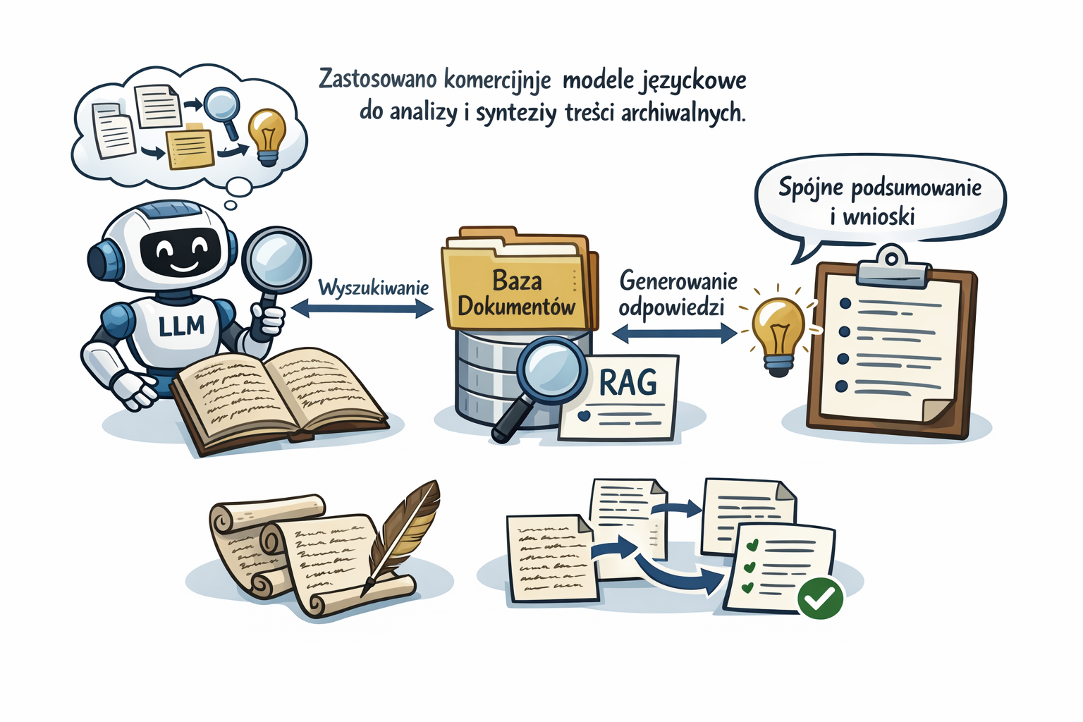 Schemat workflow RAG i LLM